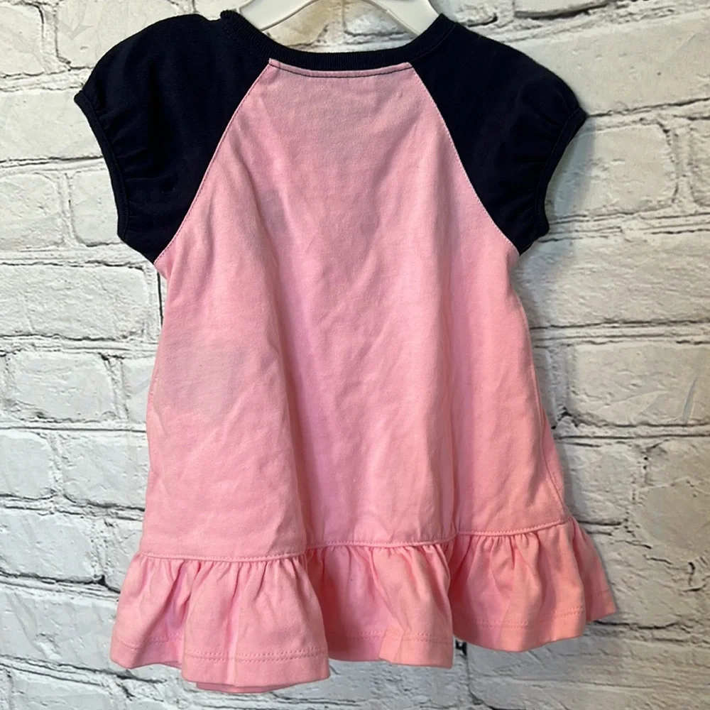 Ralph Lauren Pink & Blue Girl’s Dress Size 9 Months Like New Condition